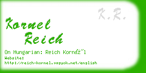 kornel reich business card